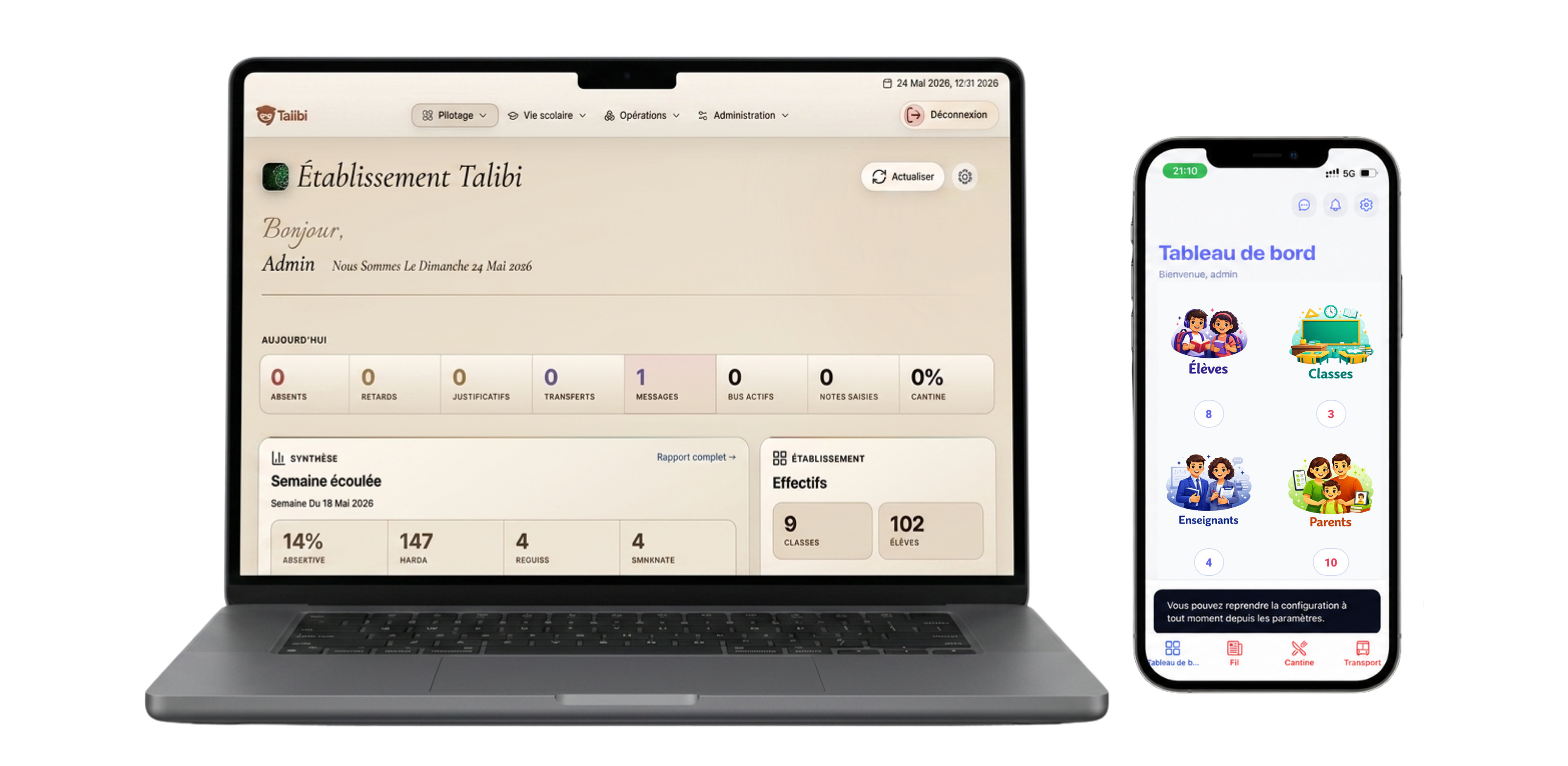 Talibi — Tableau de bord directeur