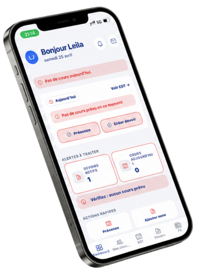 Application Talibi — compte enseignant